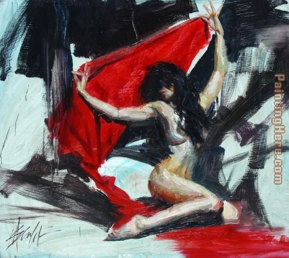 RED VEIL painting - Henry Asencio RED VEIL art painting
